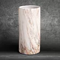 Wazon dekoracyjny ASLI biały we wzór polerowanego drewna Eurofirany