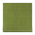 Roleta rzymska zielona z miękkiej, matowej tkaniny w drobny geometryczny wzór