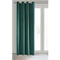 Zasłona ciemnoturkusowa z gładkiego welwetu 140x250 cm przelotka PIERRE Eurofirany