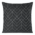 Poszewka na poduszkę 45x45 cm z geometrycznym haftem stalowo, srebrna MILA Eurofirany