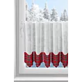 Tkanina firanowa zazdrostka z motywem świątecznej kraty  Eurofirany
