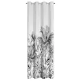 Zasłona biało, czarna z nadrukiem botanicznym, zaciemniająca 140x250 cm przelotka NERINA Eurofirany