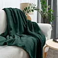 Narzuta, koc na fotel 70x160 cm ciemnozielony z miękkiego polaru ze strukturą baranka TEDY EUROFIRANY PREMIUM