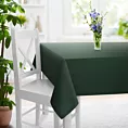 Obrus szyty ciemnozielony z miękkiej tkaniny o welurowej strukturze