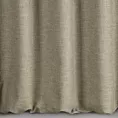 Zasłona szyta na flexach GEONOA ciemnobeżowa z miękkiej tkaniny o naturalnym charakterze z widocznym ozdobnym splotem