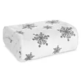 Koc  150x200 cm biało, srebrny zdobiony uroczymi śnieżynkami BLINK 1 Eurofirany