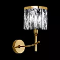 Kinkiet - lampa ścienna do salonu złota KRYSTAL zdobiona kryształkami Eurofirany