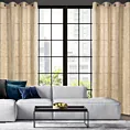 Zasłona beżowa o płóciennym splocie w stylu eko 140x250 cm przelotka LIREN Eurofirany