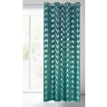 Zasłona turkusowa ze srebrnym nadrukiem z tkaniny welwetowej 140x250 cm przelotka CHILL Eurofirany