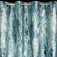 Zasłona turkusowa z efektem błyszczącej przecierki z welwetu 140x250 cm przelotka MALIA Eurofirany
