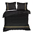 Pościel 220x200 cm z satyny bawełnianej kolor czarny, złoty styl klasyczny HAFT 4 Eurofirany Premium