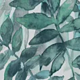 Zasłona biało, zielona w liście 140x250 cm przelotka ADELINE Eurofirany