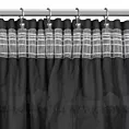 Firana czarna z etaminy zdobiona w górnej części falbanami 140x270 cm taśma AURA Eurofirany