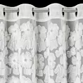 Firana biała z siateczki zdobiona kwiatami z dodatkiem drobnych perełek 3D 140x250 cm przelotka - JASMIN 3 Eva Minge Eurofirany