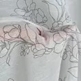 Zasłona biało, popielata ze wzorem kwiatowym z etaminy 140x250 cm przelotka FIORE Eurofirany