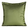 Poszewka na poduszkę 45x45 cm welwetowa z ozdobnymi brzegami oliwkowa RIA DIVA LINE Eurofirany