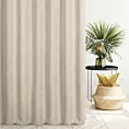 Zasłona szyta na taśmie fala ciemnokremowa z miękkiej matowej tkaniny szenilowej o naturalnym splocie