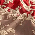 Zasłona szyta na flexach BRANDON bordowo złota z wyrazistym ornamentowym wzorem