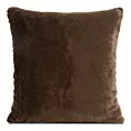 Poszewka na poduszkę 60x60 cm ciemnobrązowa z miękkiej futrzanej tkaniny NINA Eurofirany