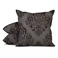 Poszewka szyta grafitowa tkanina w ornamentowy wzór, z dodatkiem połyskującej nici