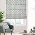 Roleta rzymska MIKKA srebrna z ekskluzywnej tkaniny z modnym wzorem wachlarzowym