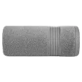 Ręcznik kąpielowy 70x140 cm bawełniany kolor srebrny 0 twist zdobiony paseczkami 550 g/m2 MOLLY Eurofirany
