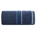 Ręcznik do rąk 30x50 cm bawełniany kolor granatowy z welwetową bordiurą i kontrastującymi paseczkami 500 g/m2 NEL Eurofirany