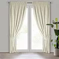 Zasłona kremowa z tkaniny welwetowej, troczek w zestwie 140x300 cm taśma ANTARA Eurofirany
