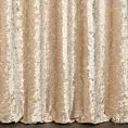 Zasłona szyta na taśmie fala beżowa z miękkiej tkaniny welwetowej z efektem kreszowania