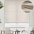 Roleta rzymska beżowa z półprzeźroczystej tkaniny z efektem deszczyku, wykończona obciążnikiem
