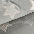 Pościel 220x200 z polaru kolor srebrny z gwiazdkami FLANO Eurofirany