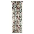 Zasłona biało, ruda z botanicznym nadrukiem z welwetu 140x270 cm taśma ARINA Eurofirany