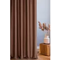 Zasłona szyta na taśmie fala brązowa z gładkiej tkaniny typu blackout