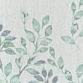 Dekoracja okienna biało, zielona z lekkiej etaminy z nadrukiem gałązek 140x270 cm taśma CLARISSA Design 91 Eurofirany