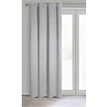 Zasłona szara zaciemniająca o strukturze drobnej krateczki 140x250 przelotka AMARO Eurofirany