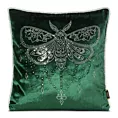 Poszewka na poduszkę 45x45 cm welwetowa zdobiona wzorem motyla z kryształków ciemnozielona ROYAL 8 Eurofirany