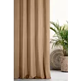 Zasłona szyta na taśmie fala jasnobrązowa z miękkiej półmatowej tkaniny welwetowej