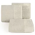 Ręcznik kąpielowy 50x90 cm bawełniany kolor beżowy z bordiurą z weluru 500 g/m2 LUCY Eurofirany
