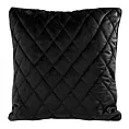 Poszewka na poduszkę 45x45 cm welwetowa pikowana we wzór karo z ozdobną wypustką na brzegach czarna VELVET 27 EUROFIRANY PREMIUM