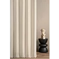 Zasłona szyta na flexach jasnobeżowa z gładkiej jednokolorowej tkaniny o jodełkowym splocie