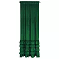 Zasłona ciemnozielona z welwetu zdobiona falbanami 140x250 cm taśma CHARLOTTE Eurofirany