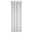 Firana biała z geometrycznym haftem 140x250 cm przelotka MILAGROS Eurofirany
