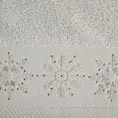 Ręcznik kąpielowy świąteczny 70x140 cm bawełniany kolor srebrny zdobiony świątecznym haftem 480 g/m2 JOY Eurofirany