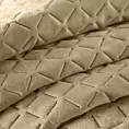 Narzuta welwetowa beżowa 220x240 cm pikowana w geometryczny wzór metodą hot press DIMON Eurofirany