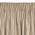 Zasłona beżowo, szampańska zdobiona błyszczącym przecieranym wzorem z welwetu 140x270 cm taśma RENIA Eurofirany