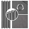 Zasłona grafitowa z tkaniny welurowej 420x260 cm przelotka - Dora Eurofirany