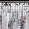 Zasłona biało, szara zdobiona subtelnym nadrukiem z etaminy 140x270 cm taśma MARINA Eurofirany