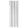 Zasłona biała zdobiona falbanami z welwetu 140x250 cm przelotka ERIN Eurofirany