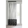 Firana czarna z etaminy zdobiona w dolnej części falbanami 140x250 cm taśma DANI Eurofirany