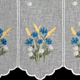 Tkanina firanowa zazdrostka zdobiona haftem bukietu polnych kwiatów Eurofirany